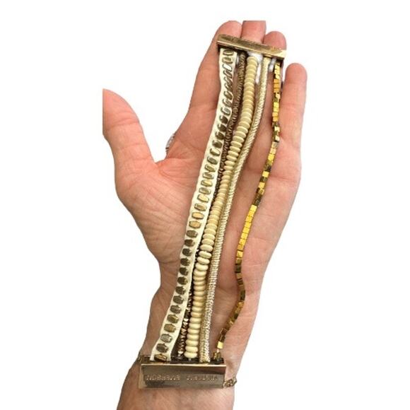 Victoria Emerson Multi Strand Beaded Neutral Magnetic Bracelet - Picture 5 of 7